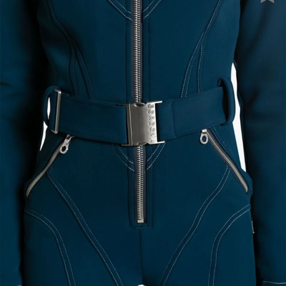 Chic Blue Belted Jumpsuit - Picture 3 of 16